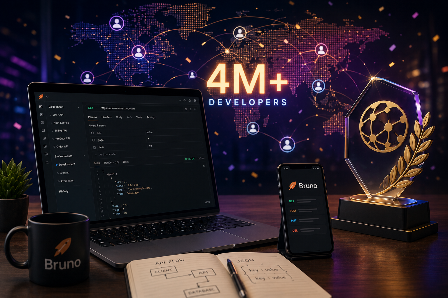 Bruno Hits 4 Million Developers, Receives API World 2026 Award